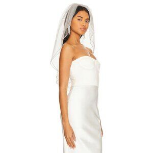 Ofrenda Studio Valle Veil in Off White One Size New Womens Pearl Wedding Bridal
